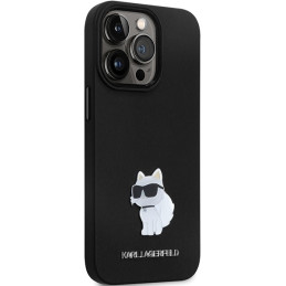 Etui Karl Lagerfeld Silicone C Metal Pin do iPhone 13 Pro / 13, czarne