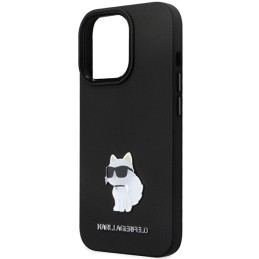 Etui Karl Lagerfeld Silicone C Metal Pin do iPhone 13 Pro / 13, czarne
