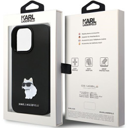 Etui Karl Lagerfeld Silicone C Metal Pin do iPhone 13 Pro / 13, czarne