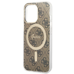 Zestaw Guess 4G Print MagSafe Etui + Ładowarka do iPhone 13 Pro, brązowy/brown