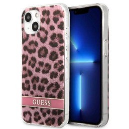 Etui Guess Leopard do iPhone 13 mini, różowy/pink