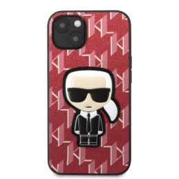 Etui Karl Lagerfeld Monogram Ikonik Patch do iPhone 13 mini, czerwone