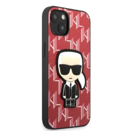 Etui Karl Lagerfeld Monogram Ikonik Patch do iPhone 13 mini, czerwone