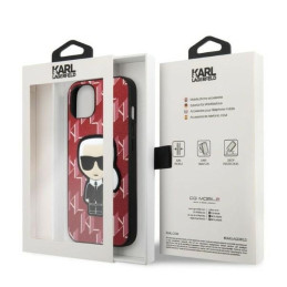 Etui Karl Lagerfeld Monogram Ikonik Patch do iPhone 13 mini, czerwone