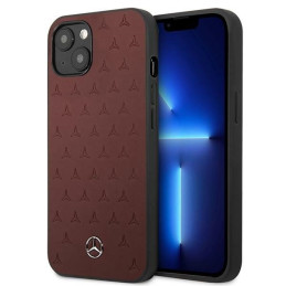 Etui Mercedes Leather Stars Pattern do iPhone 13 mini, czerwone