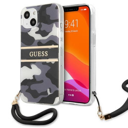 Etui Guess Camo Strap Collection do iPhone 13, czarne