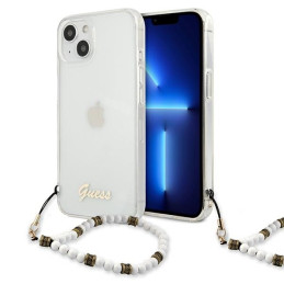 Etui Guess White Pearl do iPhone 13, Transparent