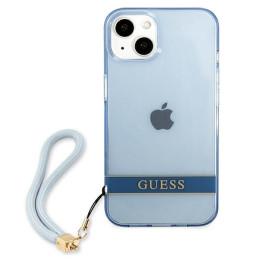 Etui Guess Translucent Strap do iPhone 13, niebieskie