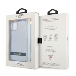 Etui Guess Translucent Strap do iPhone 13, niebieskie