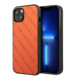 Etui Karl Lagerfeld Perforated Allover do iPhone 13, pomarańczowy/orange