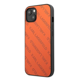 Etui Karl Lagerfeld Perforated Allover do iPhone 13, pomarańczowy/orange