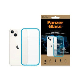 Etui antybakteryjne PanzerGlass ClearCase do iPhone 13, niebieska ramka