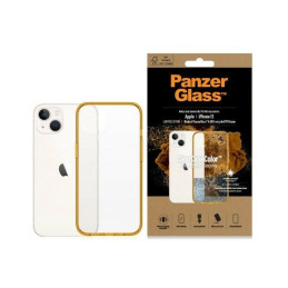 Etui antybakteryjne PanzerGlass ClearCase do iPhone 13, pomarańczowa ramka