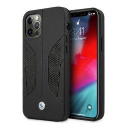 Etui BMW Leather Perforate do iPhone 12 Pro Max, czarne