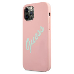Etui Guess Silicone Vintage do iPhone 12 Pro Max, różowo zielony/green pink