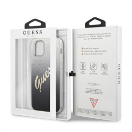 Etui Guess Glitter Gradient Script do iPhone 12 Pro Max, czarne