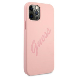 Etui Guess Script Vintage do iPhone 12 Pro Max, różowy/pink