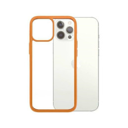 Etui antybakteryjne PanzerGlass ClearCase do iPhone 12 Pro Max, pomarańczowa ramka