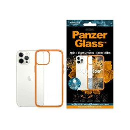 Etui antybakteryjne PanzerGlass ClearCase do iPhone 12 Pro Max, pomarańczowa ramka