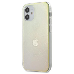 Etui Guess 4G 3D Pattern Collection do iPhone 12 mini, opalowy/iridescent