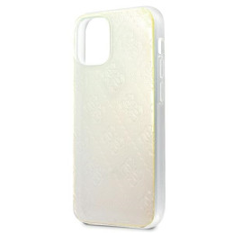 Etui Guess 4G 3D Pattern Collection do iPhone 12 mini, opalowy/iridescent