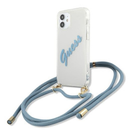 Etui Guess Script Vintage do iPhone 12 mini, niebieskie