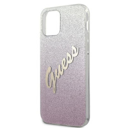 Etui Guess Glitter Gradient Script do iPhone 12 mini, różowy/pink