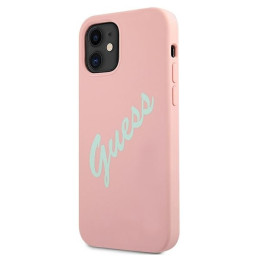 Etui Guess Silicone Vintage do iPhone 12 mini, różowo zielony/green pink