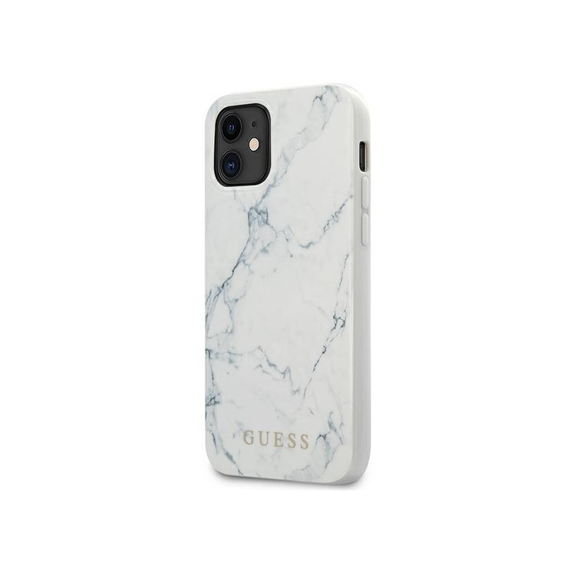 Etui Guess Marble Collection do iPhone 12 mini, biały/white