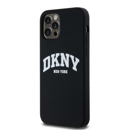 Etui DKNY Liquid Silicone White Printed Logo MagSafe do iPhone 12/12 Pro, czarne