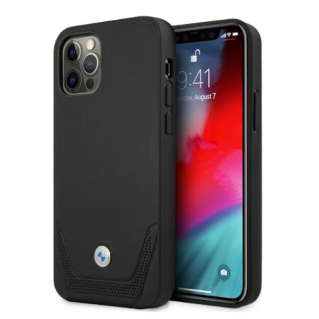 Etui BMW Leather Perforate do iPhone 12/12 Pro, czarne
