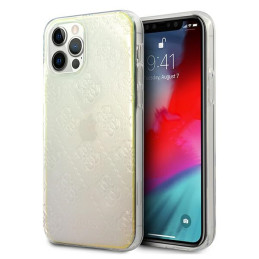 Etui Guess 4G 3D Pattern Collection do iPhone 12/12 Pro, opalowe