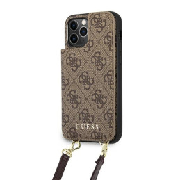 Etui Guess 4G Crossbody Cardslot do iPhone 12 / 12 Pro, brązowe