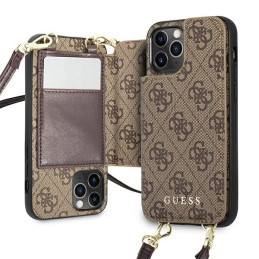 Etui Guess 4G Crossbody Cardslot do iPhone 12 / 12 Pro, brązowe