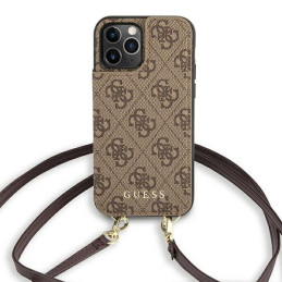 Etui Guess 4G Crossbody Cardslot do iPhone 12 / 12 Pro, brązowe