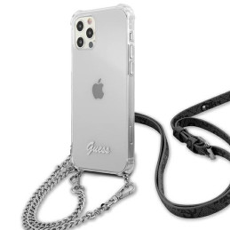 Etui Guess 4G Silver Chain do iPhone 12/12 Pro, Transparent