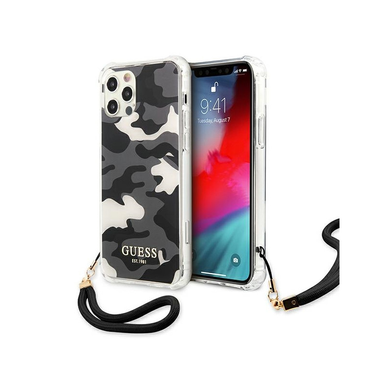 Etui Guess Camo Collection do iPhone 12/12 Pro, czarne