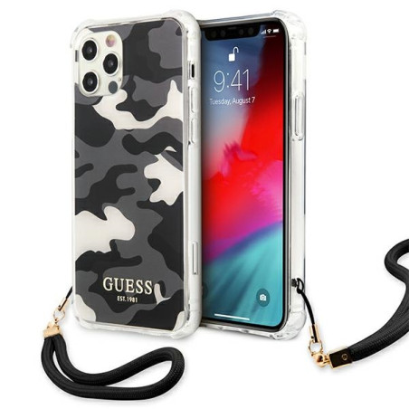 Etui Guess Camo Collection do iPhone 12/12 Pro, czarne