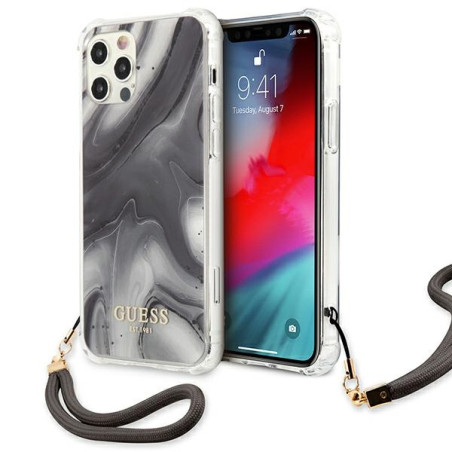 Etui Guess Marble Collection do iPhone 12/12 Pro, szary/grey