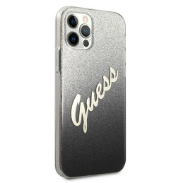 Etui Guess Glitter Gradient Script do iPhone 12/12 Pro, czarne