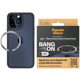 Pierścień magnetyczny Panzerglass Bang ON MagSafe Compability Ring na etui dla iPhone 12 / 13 / 14 / 15, srebrny