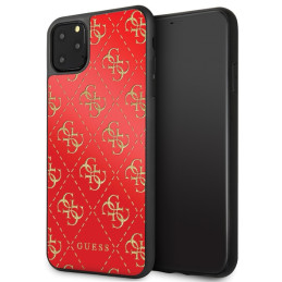 Etui Guess 4G Double Layer Glitter do iPhone 11 Pro Max, czerwone