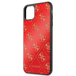 Etui Guess 4G Double Layer Glitter do iPhone 11 Pro Max, czerwone