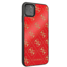 Etui Guess 4G Double Layer Glitter do iPhone 11 Pro Max, czerwone