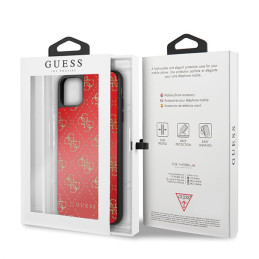 Etui Guess 4G Double Layer Glitter do iPhone 11 Pro Max, czerwone