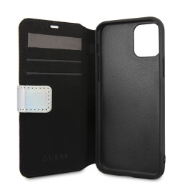 Etui z klapką Guess book Iridescent do iPhone 11 Pro, srebrny/silver