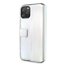 Etui z klapką Guess book Iridescent do iPhone 11 Pro, srebrny/silver