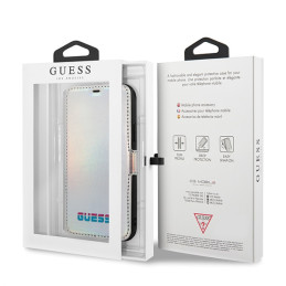 Etui z klapką Guess book Iridescent do iPhone 11 Pro, srebrny/silver
