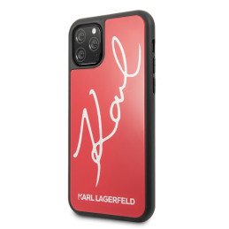 Etui Karl Lagerfeld Signature Glitter do iPhone 11 Pro, czerwone