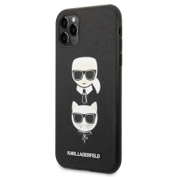 Etui Karl Lagerfeld Saffiano Karl&Choupette Head do iPhone 11 Pro, czarne